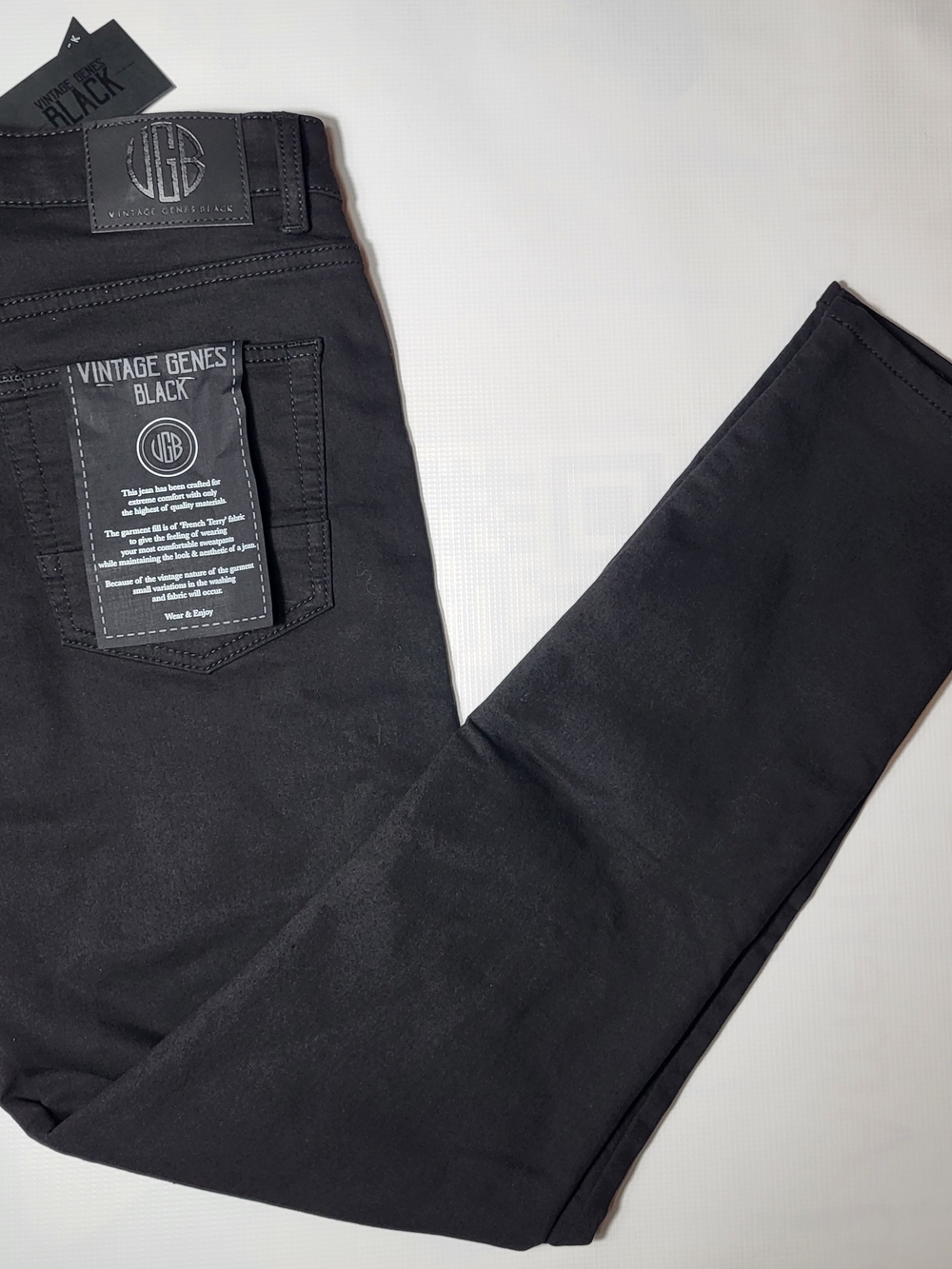 New Vintage genes Black Mens 32 Denim  Jeans Sz 32x32 Stretch Streetwear Grunge